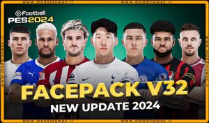 فیس پک New Facepack V32 Season 2023/24 برای PES 2021