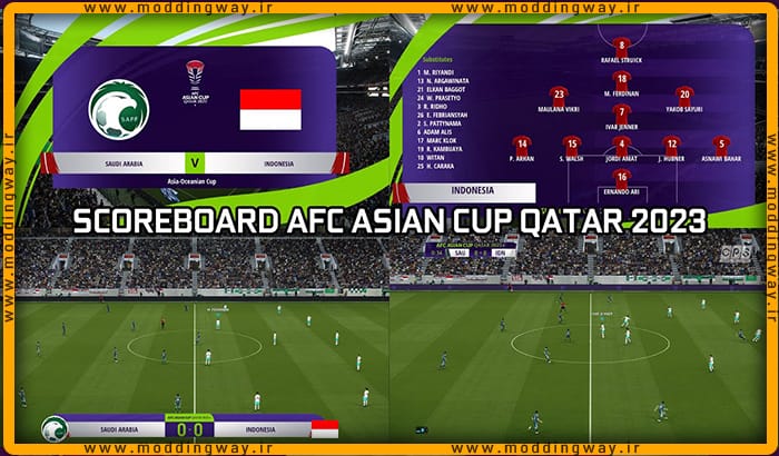 اسکوربورد AFC Asian Cup 2023 برای PES 2021