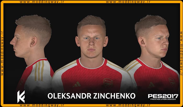 فیس Olexander Zinchenko برای PES 2017 - آپدیت 1 اسفند 1402