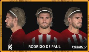 فیس Rodrigo De Paul برای PES 2017 - آپدیت 17 بهمن 1402