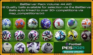 دانلود پک BallServer V44 برای PES 2021 - توپ فصل 2023/24
