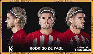 فیس Rodrigo De Paul برای PES 2021 - آپدیت 21 بهمن 1402