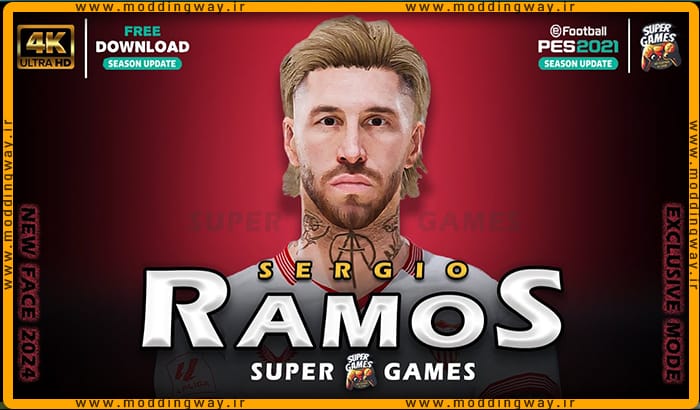 فیس Sergio Ramos برای PES 2021 - آپدیت 13 بهمن 1402
