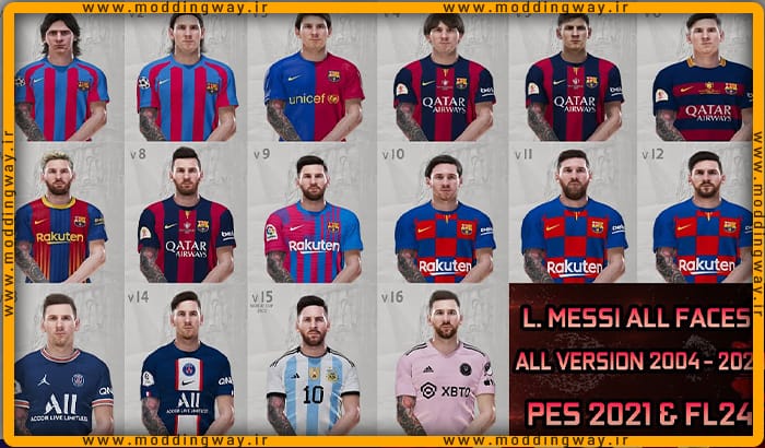 فیس پک Lionel Messi 2004-2023 برای PES 2021