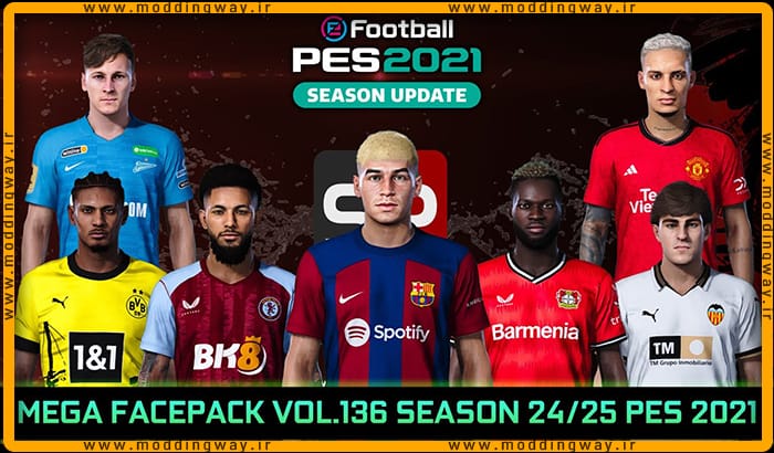 فیس پک new season 23/24 v136 برای PES 2021