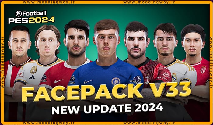 فیس پک New Facepack V33 Season 2023/24 برای PES 2021