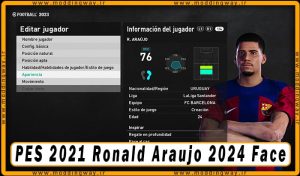 فیس Ronald Araujo برای PES 2021