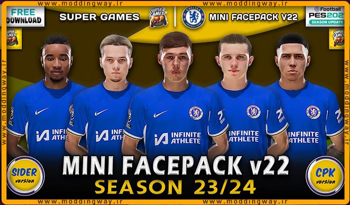 فیس پک Chelsea FC 2023-24 برای PES 2021