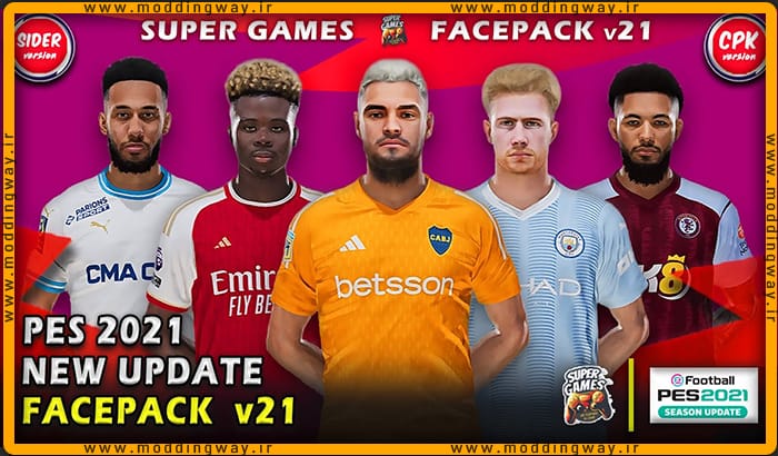 فیس پک Update Facepack v21 برای PES 2021