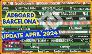 پک ادبورد FC Barcelona Animated 23/24 برای PES 2021