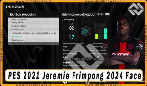 فیس Jeremie Frimpong برای PES 2021