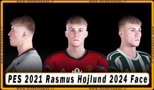 فیس Rasmus Højlund برای PES 2021 - آپدیت 17 فروردین 1403