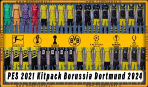 کیت پک Borussia Dortmund 2024 برای PES 2021