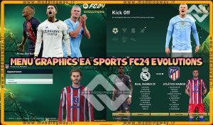 منو گرافیکی EA FC 24 Evolutions برای PES 2021