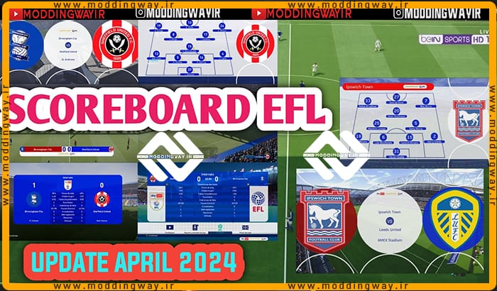 اسکوربورد EFL 2024 برای PES 2021
