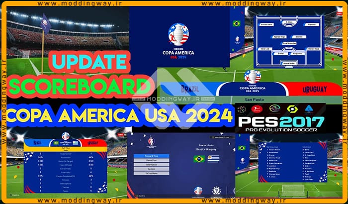 اسکوربرد Copa America 2024 برای PES 2017