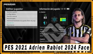 فیس Adrien Rabiot برای PES 2021 - آپدیت 26 اردیبهشت 1403