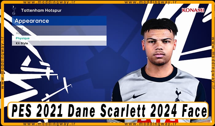 فیس Dane Scarlett برای PES 2021