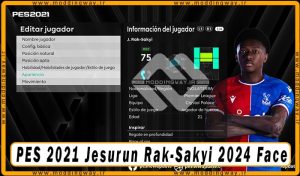 فیس Jesurun Rak-Sakyi برای PES 2021