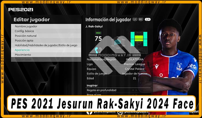 فیس Jesurun Rak-Sakyi برای PES 2021