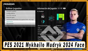 فیس Mykhailo Mudryk برای PES 2021 - آپدیت 17 اردیبهشت 1403
