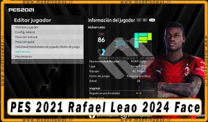 فیس Rafael Leao برای PES 2021 - آپدیت 26 اردیبهشت 1403