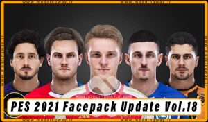فیس پک Facepack Update Vol.18 برای PES 2021