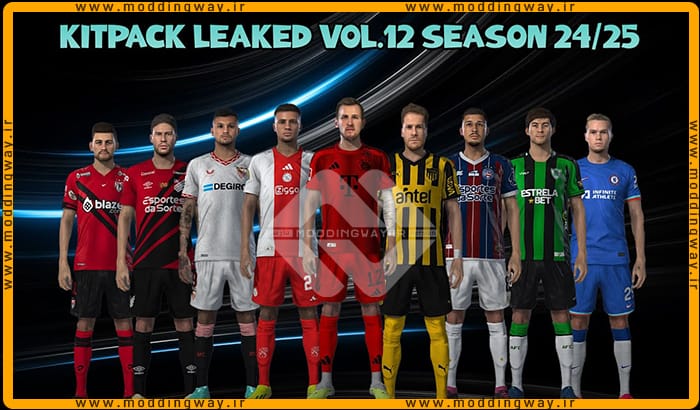 کیت پک Leaked & Official 2024 v12 برای PES 2021