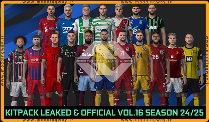 کیت پک Leaked & Official 2024 v16 برای PES 2021