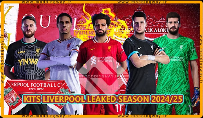 کیت پک Liverpool FC Leaked 2024-2025 برای PES 2021