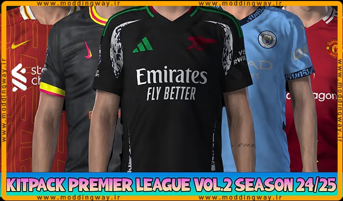 کیت پک Premier League 2024/25 v2 برای PES 2021