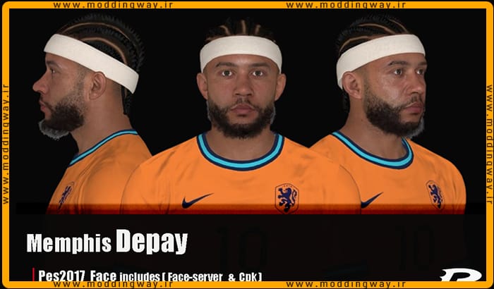 فیس Memphis Depay برای PES 2017 - آپدیت 3 تیر 1403