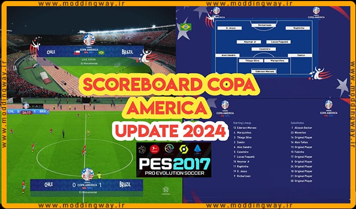 اسکوربرد Copa America 2024 برای PES 2017