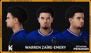 فیس Warren Zaïre-Emery برای PES 2021 - آپدیت 4 تیر 1403