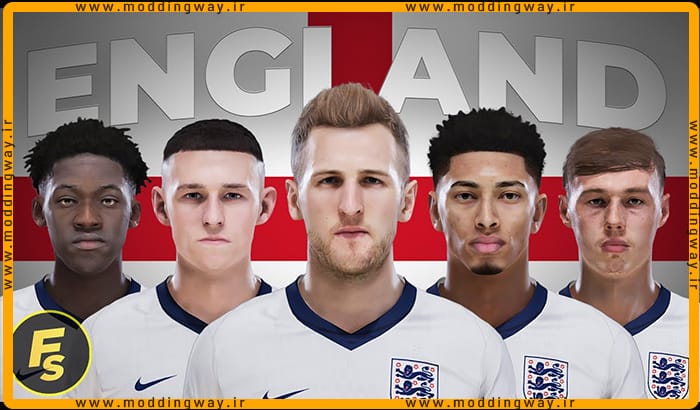 فیس پک England EURO 2024 برای PES 2021
