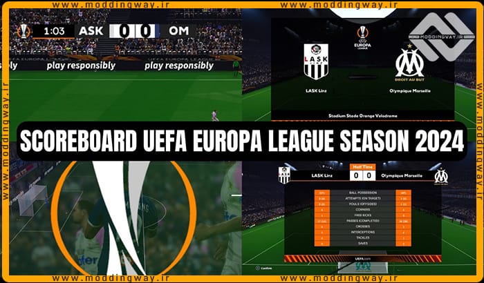 اسکوربورد UEL Season 2024 برای PES 2021