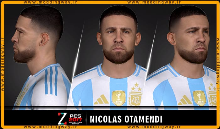 فیس Nicolas Otamendi برای PES 2017 - آپدیت 4 مرداد 1403