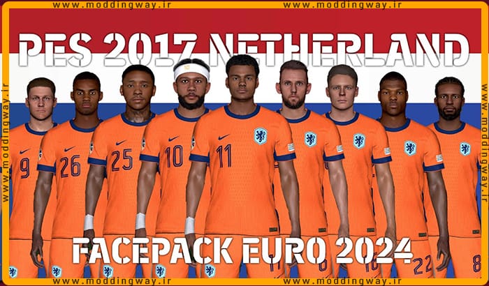 فیس پک Netherlands EURO 2024 برای PES 2017