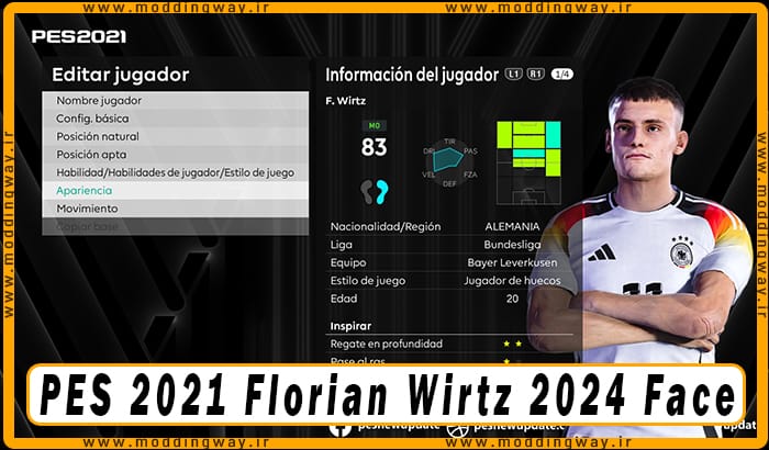 فیس Florian Wirtz برای PES 2021