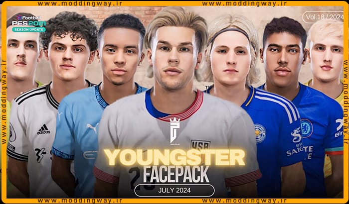 فیس پک Youngster 2024 v18 برای PES 2021