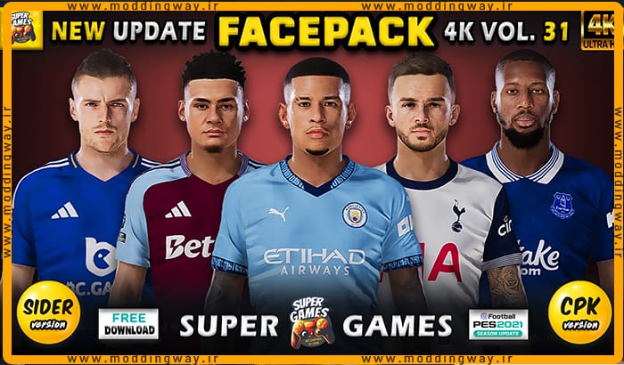 فیس پک Facepack v31 Season 2023-24 برای PES 2021