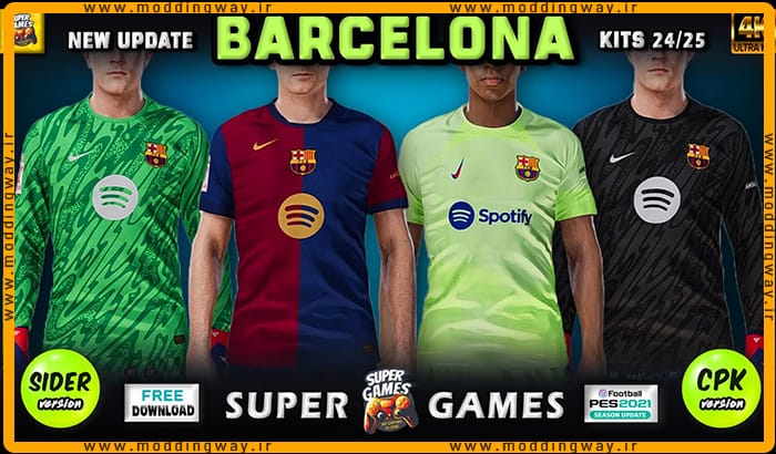 کیت پک Barcelona 2024-2025 برای PES 2021