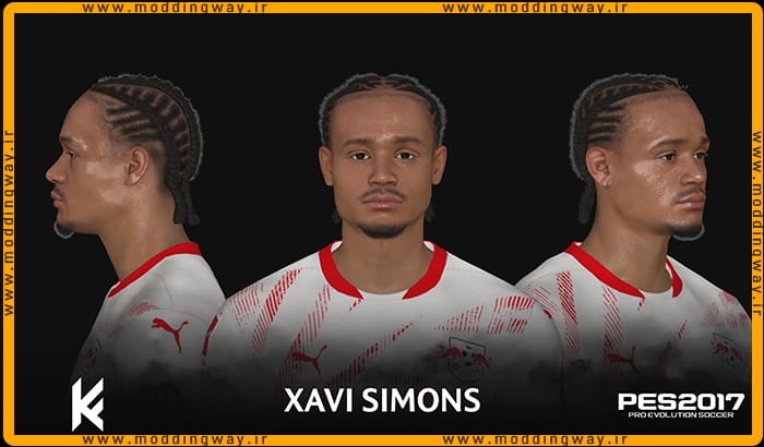 فیس Xavi Simons برای PES 2017 - آپدیت 24 شهریور 1403
