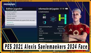 فیس Alexis Saelemaekers برای PES 2021 - آپدیت 19 شهریور 1403