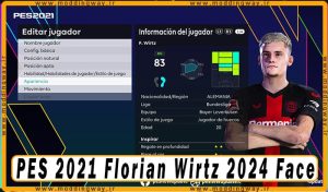 فیس Florian Wirtz برای PES 2021 - آپدیت 19 شهریور 1403