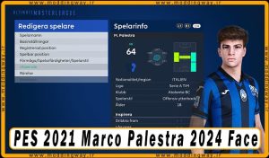 فیس Marco Palestra برای PES 2021