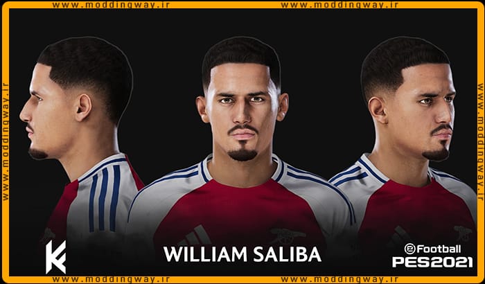 فیس William Saliba برای PES 2021 - آپدیت 22 شهریور 1403