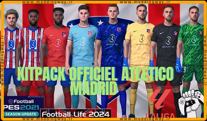 کیت پک Atletico Madrid 24-25 برای PES 2021