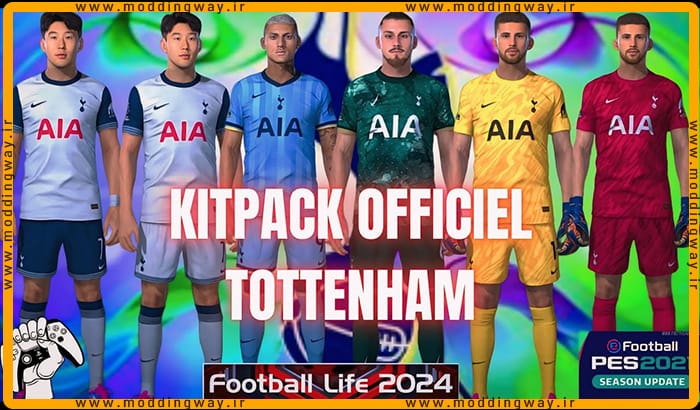 کیت پک Tottenham Hotspur 24-25 برای PES 2021