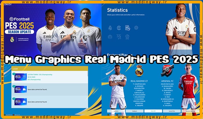 منو گرافیکی Real Madrid PES 2025